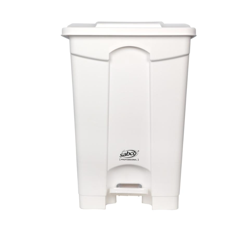 Sabco Heavy Duty 45 Litre White Pedal Bin - Bulkwholesale Australia